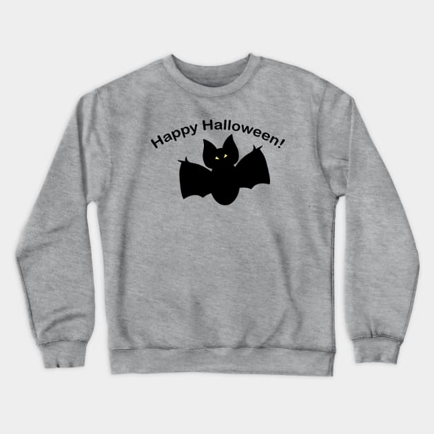 Happy Halloween Shadow Bat Crewneck Sweatshirt by MysticHeart